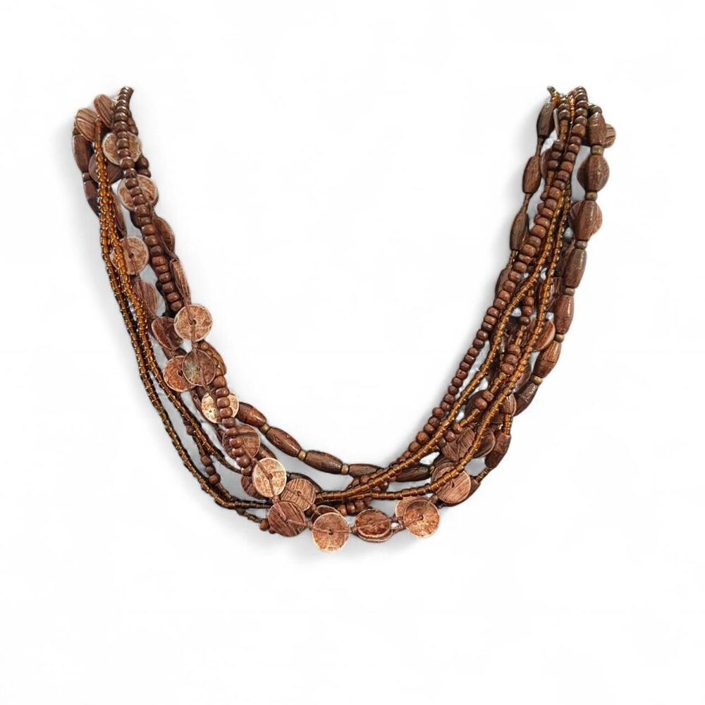 Women's Brown multi strand Necklace